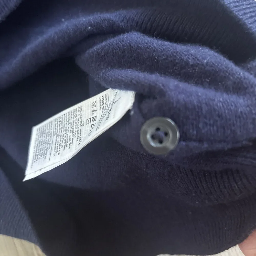 Banana Republic Men’s 100% Cashmere Navy Preppy Collared Sweater Size Large